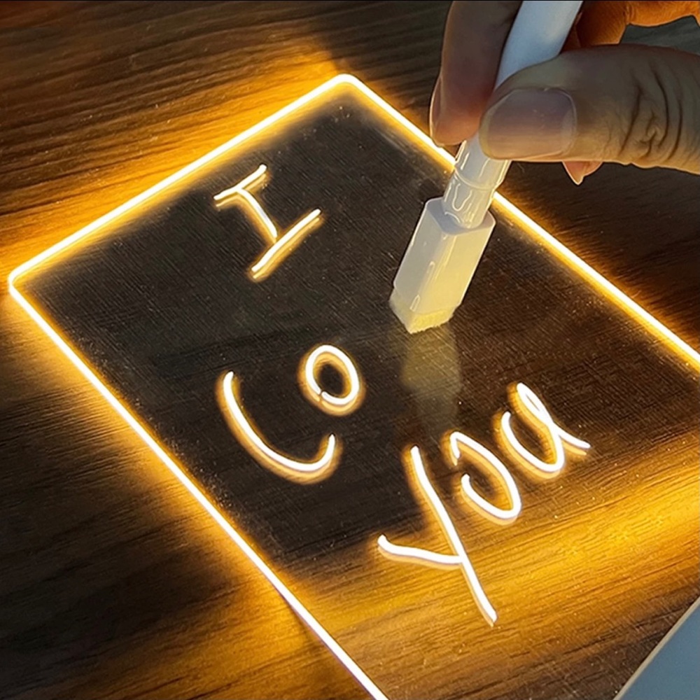 NOTE BOARD CREATIVE LED NIGHT LIGHT USB MESSAGE BOARD HOLIDAY LAMP